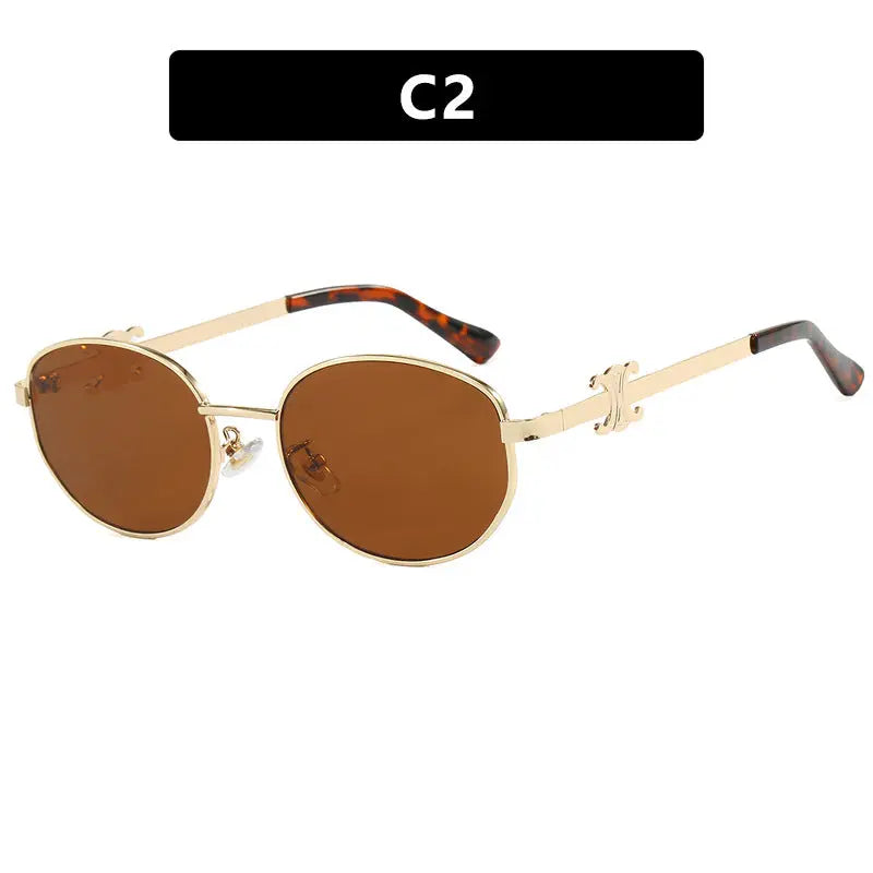 Gafas de sol ovaladas retro, nuevo protector solar personalizado de moda y gafas de sol resistentes a los rayos UV para mujer eprolo