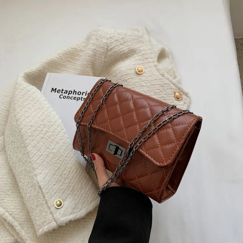 Bolso de hombro para mujer nuevo estilo coreano de moda temperamento cuadrado simple mensajero de un solo hombro bolso cuadrado pequeño textura eprolo