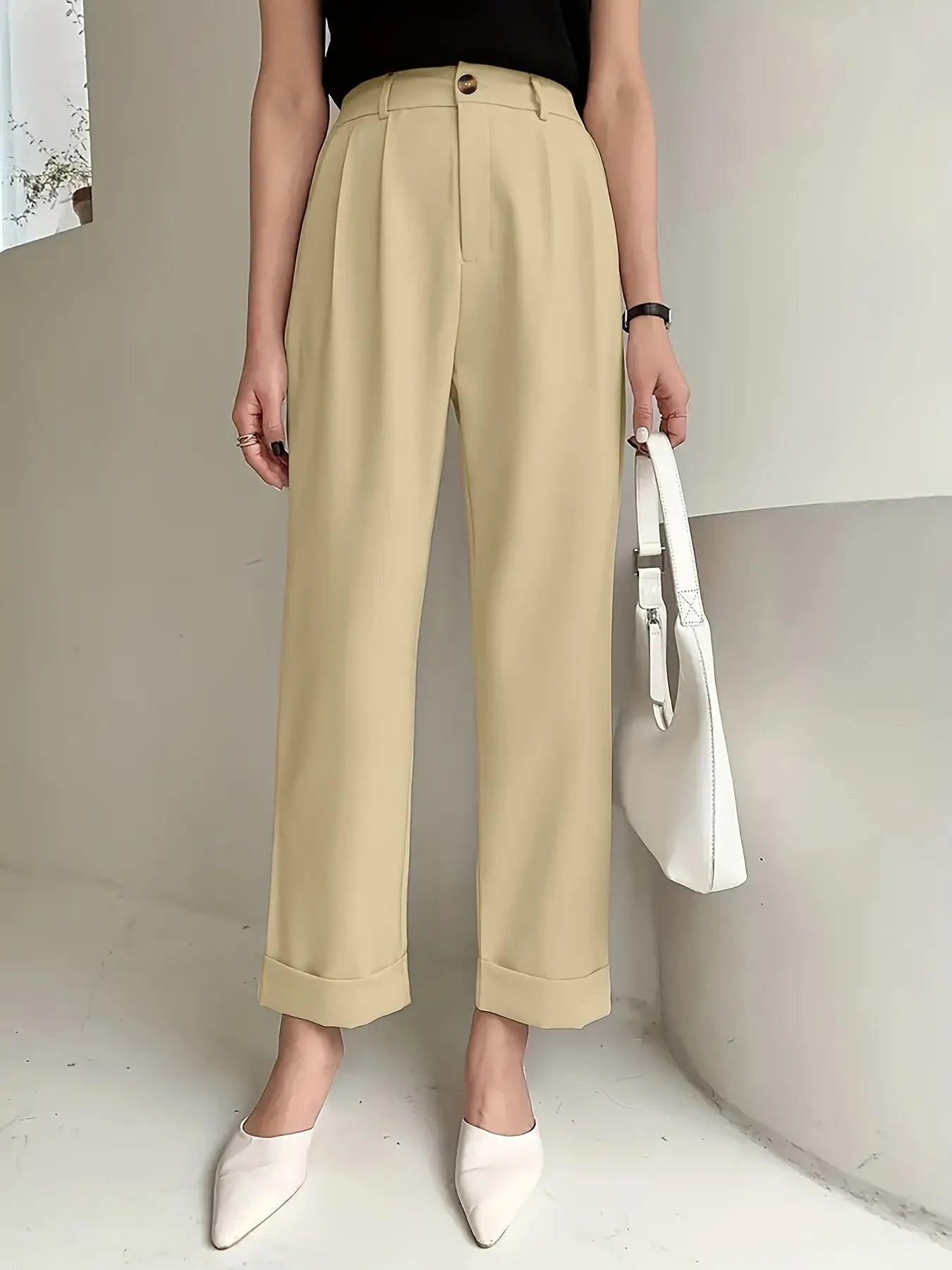 Pantalones de cintura alta de talla completa eprolo