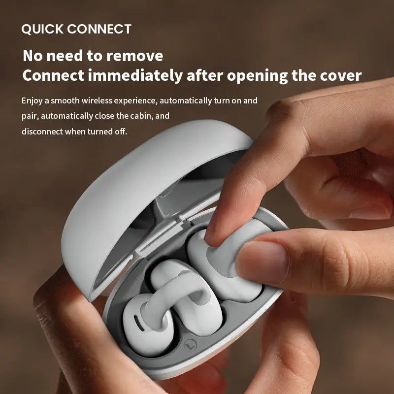 OWS Earclip Wireless Bluetooth Earphones with High Sound Quality, Long Range, Low Latency Noise Reduction, Gaming and Sports Earphones eprolo