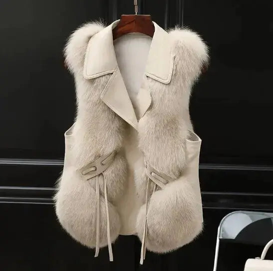 Elegante chaqueta de piel con patchwork Skinluminova