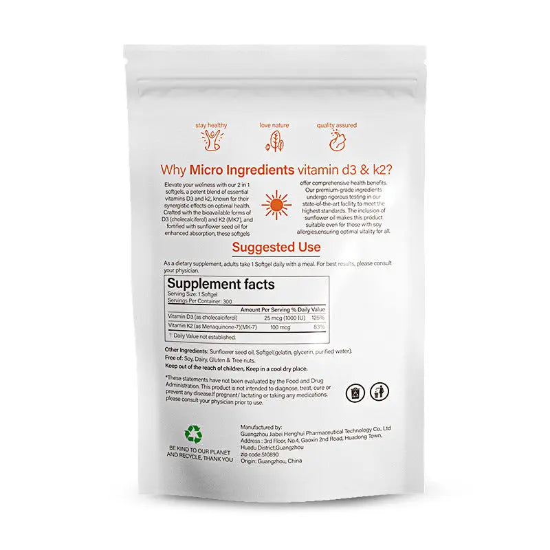 Cápsulas blandas de vitamina D3+K2 eprolo