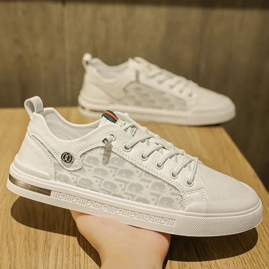 Zapatos deportivos casuales de estudiante de moda, zapatos de tabla exterior con cordones de corte bajo para hombres eprolo