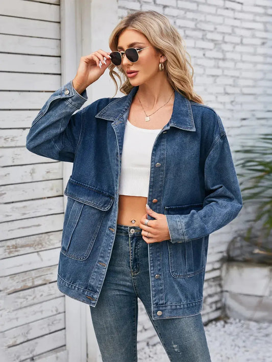 Chaqueta vaquera de manga larga con botones eprolo