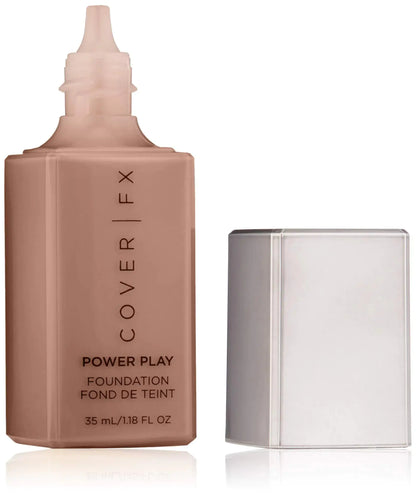 Base de maquillaje Cover FX Power Play: Base de maquillaje líquida de cobertura total, resistente al agua, al sudor y a las transferencias para todo tipo de piel - Skinluminova