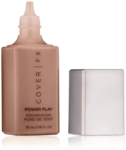 Base de maquillaje Cover FX Power Play: Base de maquillaje líquida de cobertura total, resistente al agua, al sudor y a las transferencias para todo tipo de piel - Skinluminova