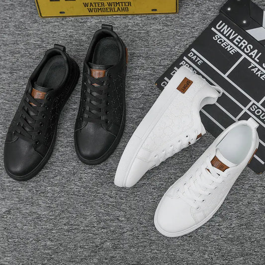 Nuevos zapatos casuales negros de moda para jóvenes con cabeza redonda para hombres eprolo