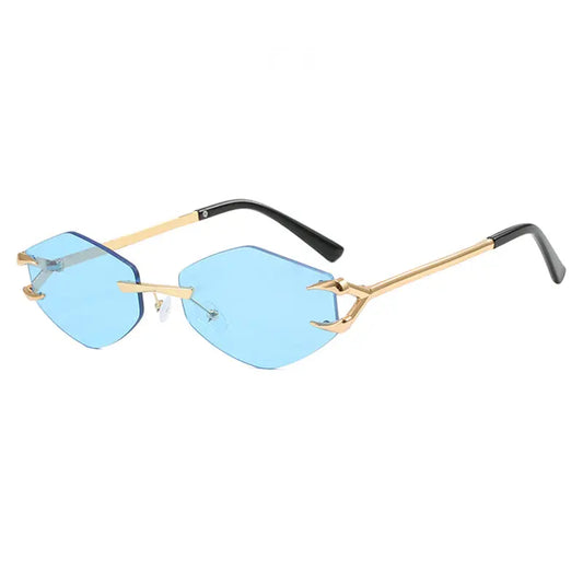 Gafas de sol de moda Hip Hop informales nuevas divertidas personalizadas polígono de gancho sin marco eprolo