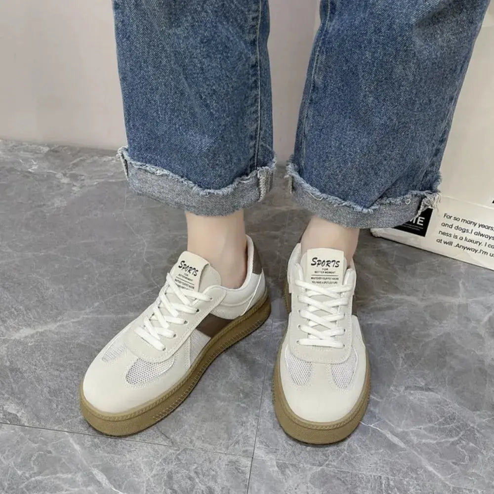 Zapatillas de plataforma con cordones de malla transpirable en contraste eprolo