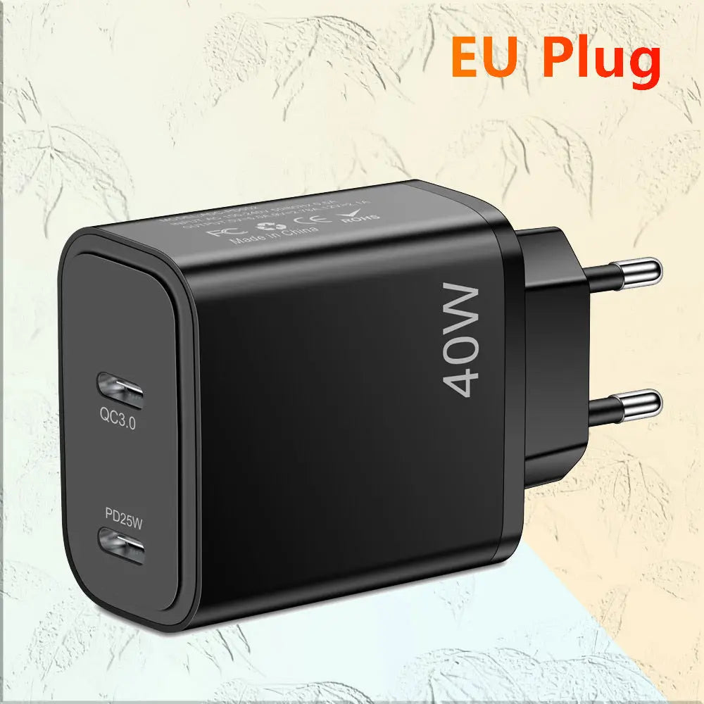 Fast charging mobile phone charging head dual PD Type-C mobile phone charger eprolo