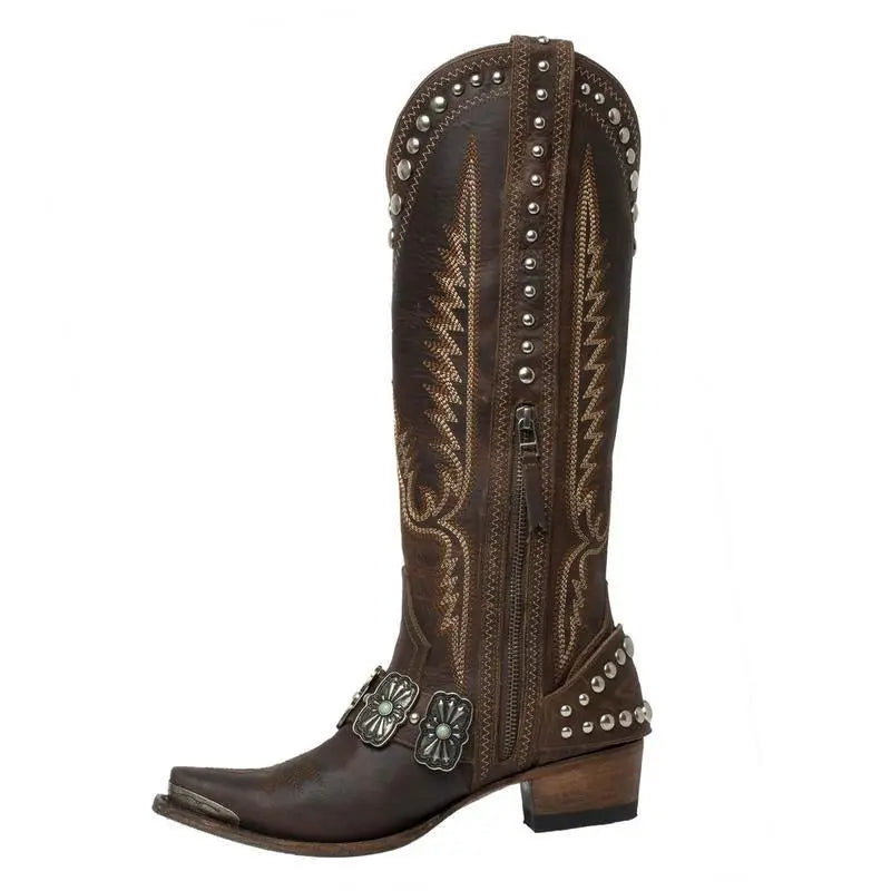 Nuevas botas oversize de denim competitivo para mujer de estilo occidental eprolo