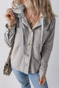 Chaqueta con capucha de manga larga con botones y cordón ajustable eprolo