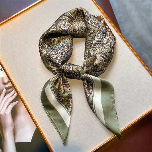 Bufandas con estampado retro de anacardos, bufandas versátiles de temperamento, bufandas cuadradas pequeñas para mujer, bufandas decorativas eprolo