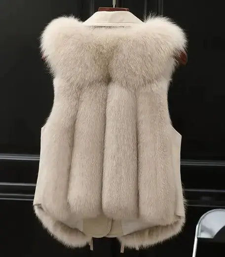 Elegante chaqueta de piel con patchwork Skinluminova