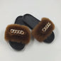 Chanclas de piel de zorro sintética de peluche, pantuflas de moda Skinluminova