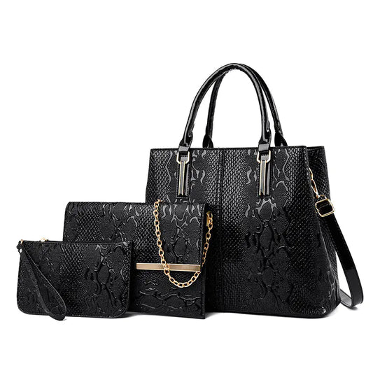 Conjunto de 3 bolsos de mano para mujer de moda Skinluminova