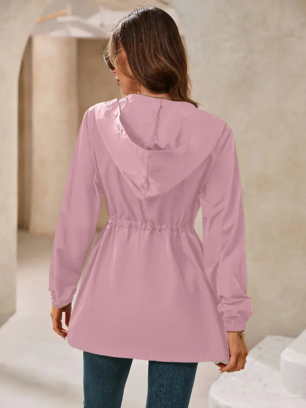 Cortavientos con capucha y manga larga impermeable para exteriores eprolo