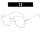 Montura de gafas de forma cuadrada, adecuada para miopía, lente plana TR90 antiluz azul, montura grande, apariencia lisa, montura de gafas adelgazante y moderna eprolo