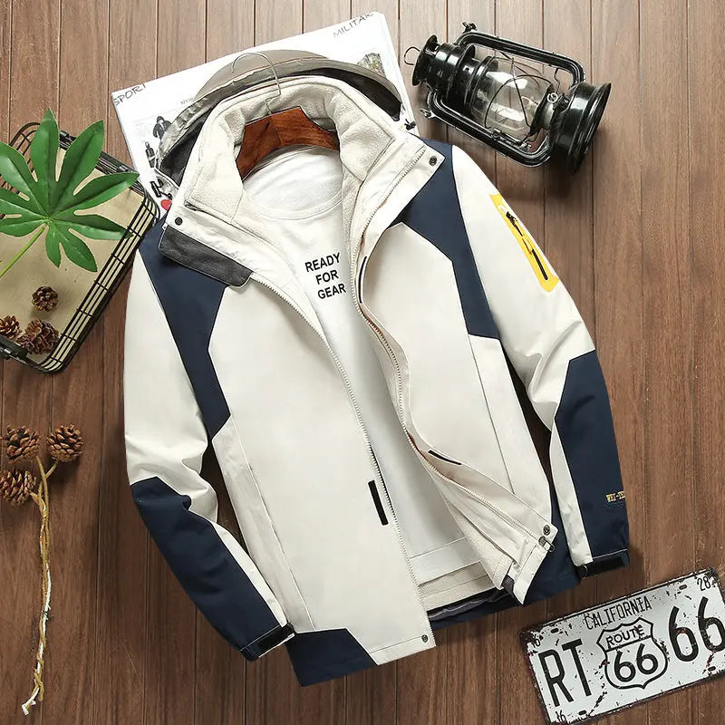 Traje de senderismo cálido de forro polar desmontable para otoño e invierno, tres en uno, para exteriores, de Stormtrooper, chaqueta resistente al viento y transpirable eprolo