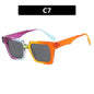 Montura de gafas cuadradas con bloqueo de color, lentes planas antiluz azul, montura de gafas de moda, sensación de alta gama, personalidad exagerada, femenina eprolo