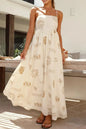 Vestido Maxi Cami con Cuello Cuadrado Estampado eprolo