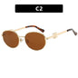 Gafas de sol ovaladas retro, nuevo protector solar personalizado de moda y gafas de sol resistentes a los rayos UV para mujer eprolo