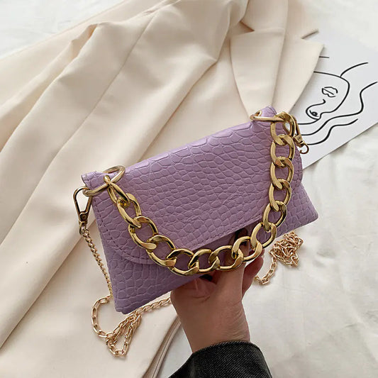 Bolso bandolera con cadena retro de moda Skinluminova