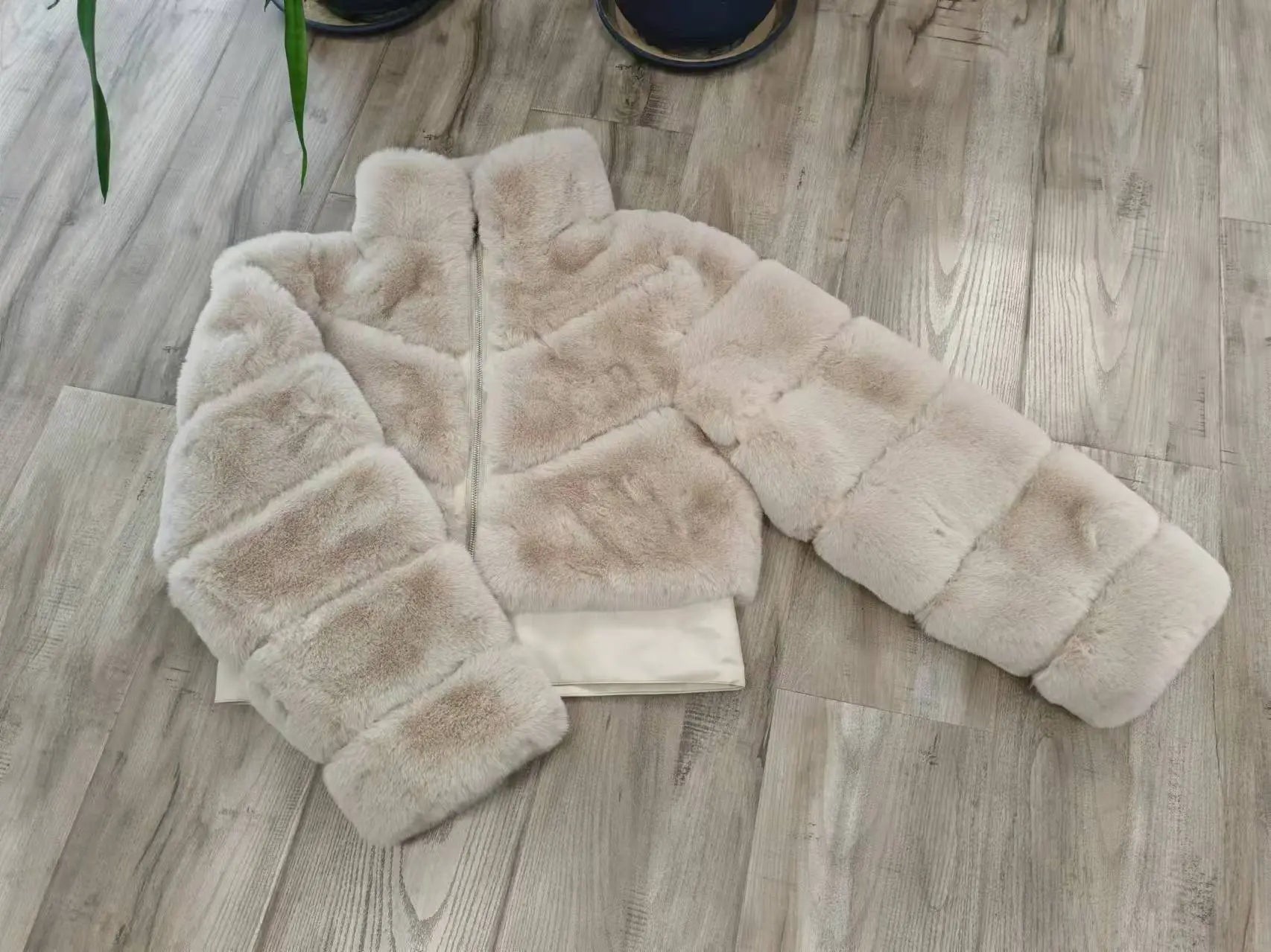 Chaqueta de estilo europeo y americano, estilo corto, cuello alto, empalme, chaqueta de manga larga, ropa de mujer eprolo