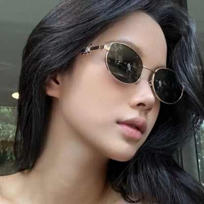 Gafas de sol ovaladas retro, nuevo protector solar personalizado de moda y gafas de sol resistentes a los rayos UV para mujer eprolo
