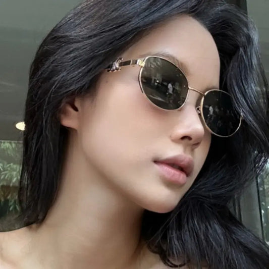 Gafas de sol ovaladas retro, nuevo protector solar personalizado de moda y gafas de sol resistentes a los rayos UV para mujer eprolo