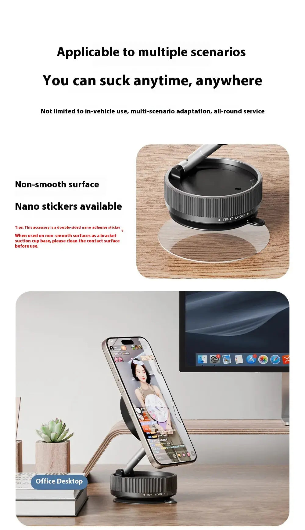 Soporte magnético para teléfono al vacío Skinluminova