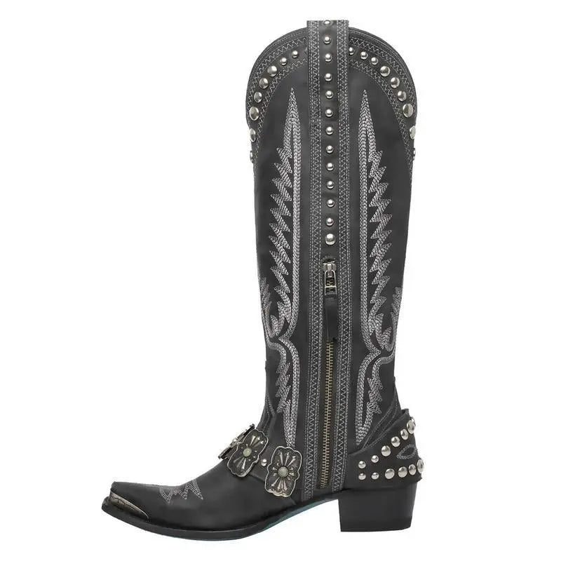Nuevas botas oversize de denim competitivo para mujer de estilo occidental eprolo