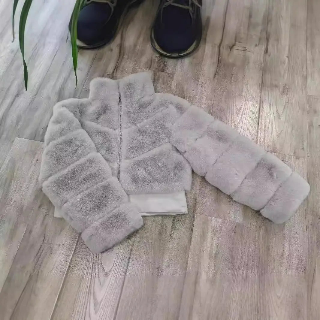 Chaqueta de estilo europeo y americano, estilo corto, cuello alto, empalme, chaqueta de manga larga, ropa de mujer eprolo