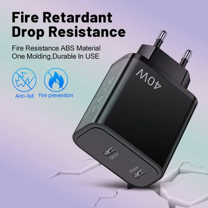Fast charging mobile phone charging head dual PD Type-C mobile phone charger eprolo