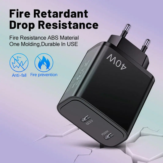 Fast charging mobile phone charging head dual PD Type-C mobile phone charger eprolo