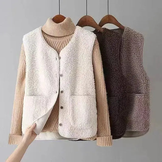 Chaleco de mujer de color sólido, versátil, ropa de abrigo, camisola corta, tendencia de moda casual eprolo