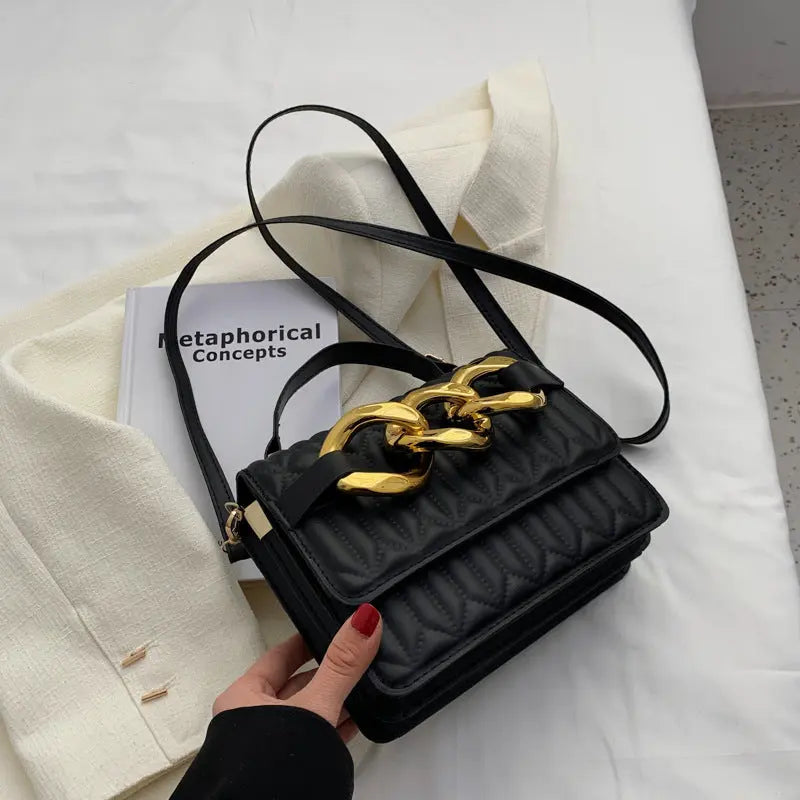 Bolso pequeño acanalado de estilo Hong Kong para mujeres Bolso de niña de verano Nuevo bolso de mensajero de moda Bolso cuadrado pequeño de hombro simple portátil eprolo
