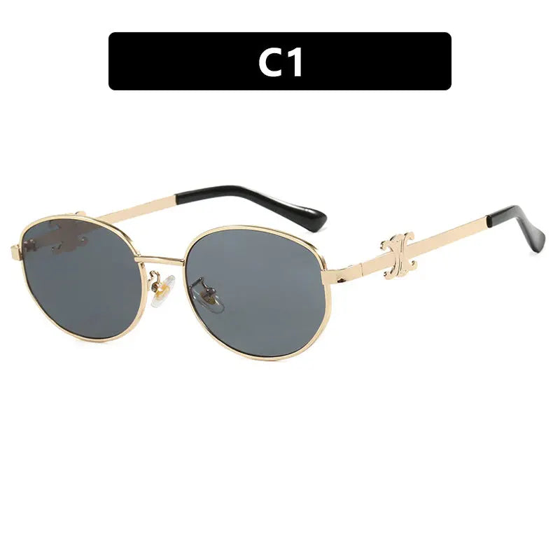 Gafas de sol ovaladas retro, nuevo protector solar personalizado de moda y gafas de sol resistentes a los rayos UV para mujer eprolo
