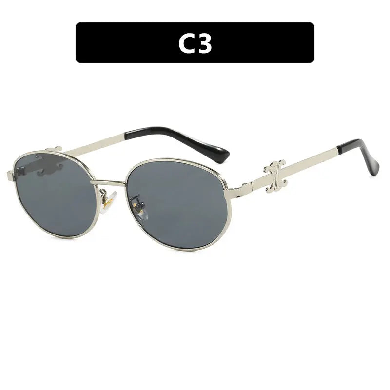 Gafas de sol ovaladas retro, nuevo protector solar personalizado de moda y gafas de sol resistentes a los rayos UV para mujer eprolo