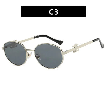 Gafas de sol ovaladas retro, nuevo protector solar personalizado de moda y gafas de sol resistentes a los rayos UV para mujer eprolo