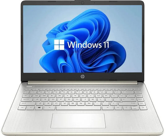HP Portátil 14" Renovado | Intel Pentium hasta 2.6GHz, 4GB RAM, 128GB SSD, Windows 11, Webcam, Plata Natural Skinluminova