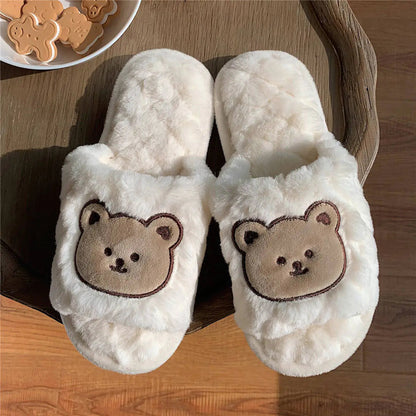 Bonitas pantuflas de algodón con forma de oso Skinluminova