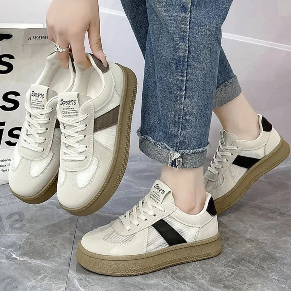 Zapatillas de plataforma con cordones de malla transpirable en contraste eprolo