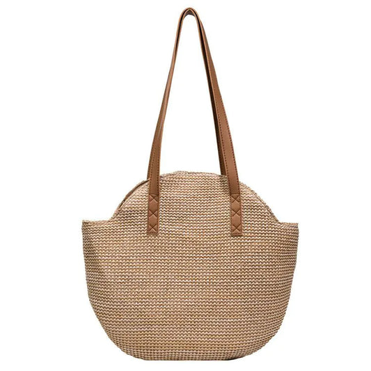 Bolso de hombro con cremallera y tejido en contraste de colores para mujer Skinluminova