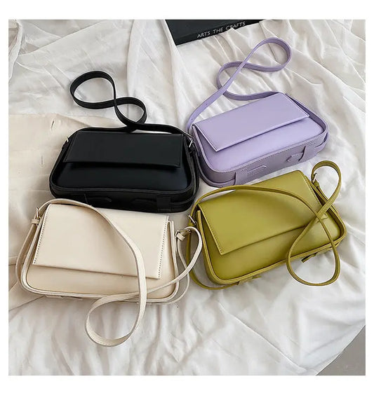 Bolso de hombro Bolso de mujer de moda Nuevo PU de color sólido Bolso cuadrado pequeño Bolso de mensajero de axila simple de moda eprolo