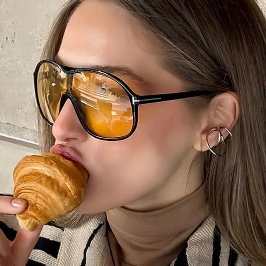 Gafas de sol con forma de sapo en forma de T Nuevas gafas de sol modernas, personalizadas, con montura grande y versátiles para mujer eprolo