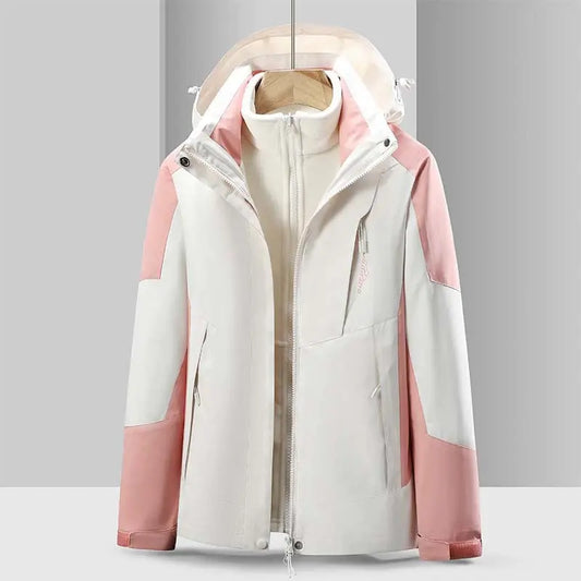 Traje de asalto tres en uno con capucha, impermeable y a prueba de viento, ideal para escalada y actividades al aire libre en otoño e invierno. Modelo para parejas. eprolo