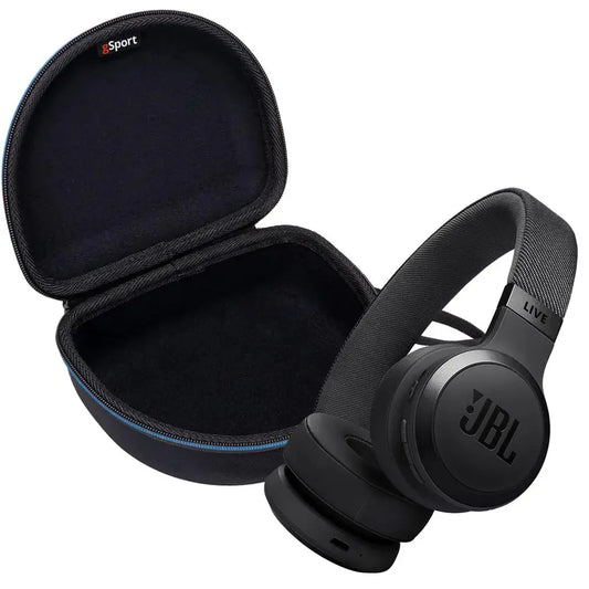 Auriculares inalámbricos supraurales JBL Live 670NC con cancelación de ruido y estuche de EVA gSport (negro) - Skinluminova