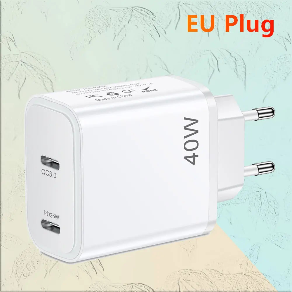 Fast charging mobile phone charging head dual PD Type-C mobile phone charger eprolo