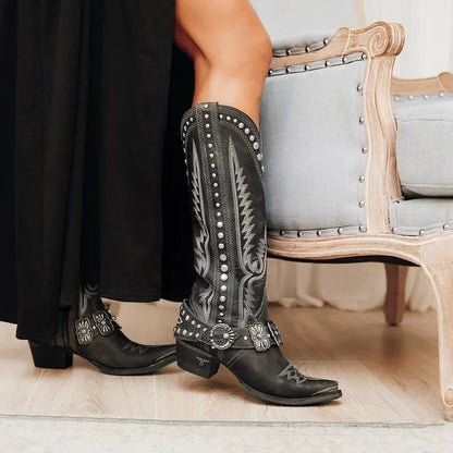Nuevas botas oversize de denim competitivo para mujer de estilo occidental eprolo